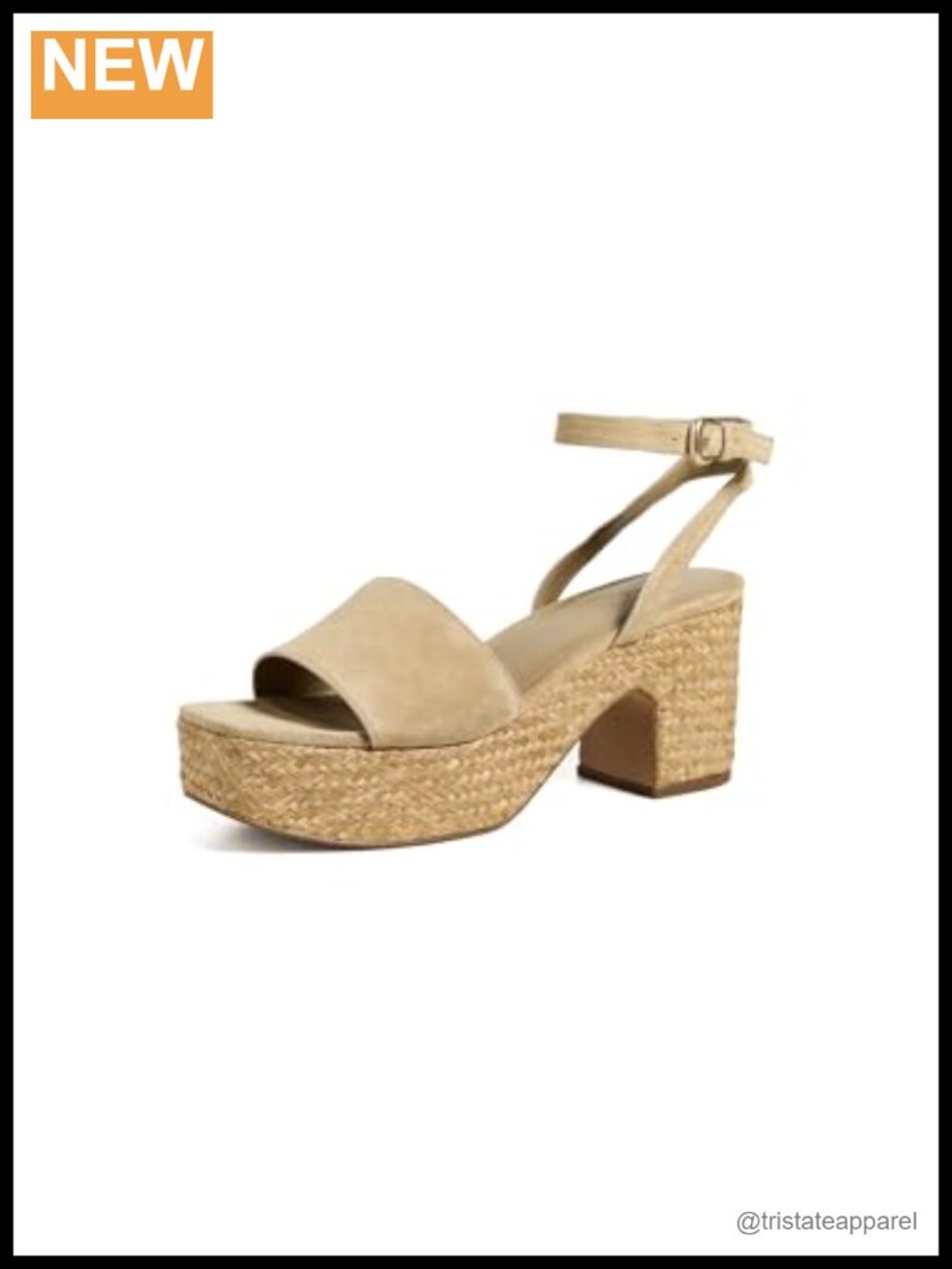 Raffia Trim Platform Sandals with Cushioned Footbed